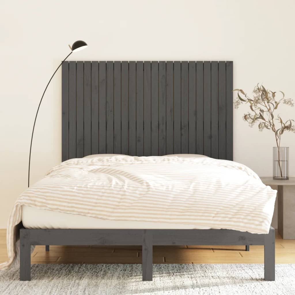 Tête de lit murale Gris 146,5x3x110 cm Bois massif de pin - XIOS