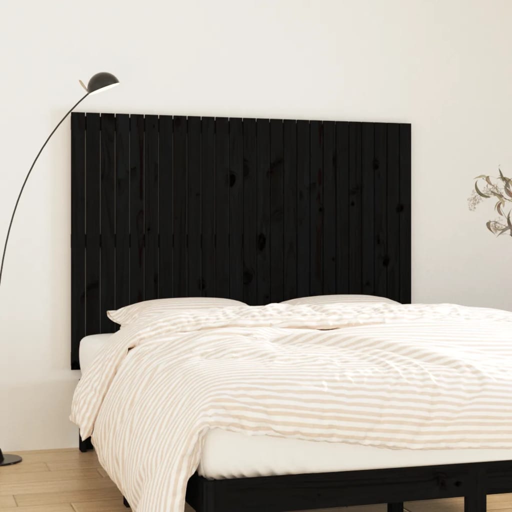 Tête de lit murale Noir 159,5x3x110 cm Bois massif de pin - XIOS