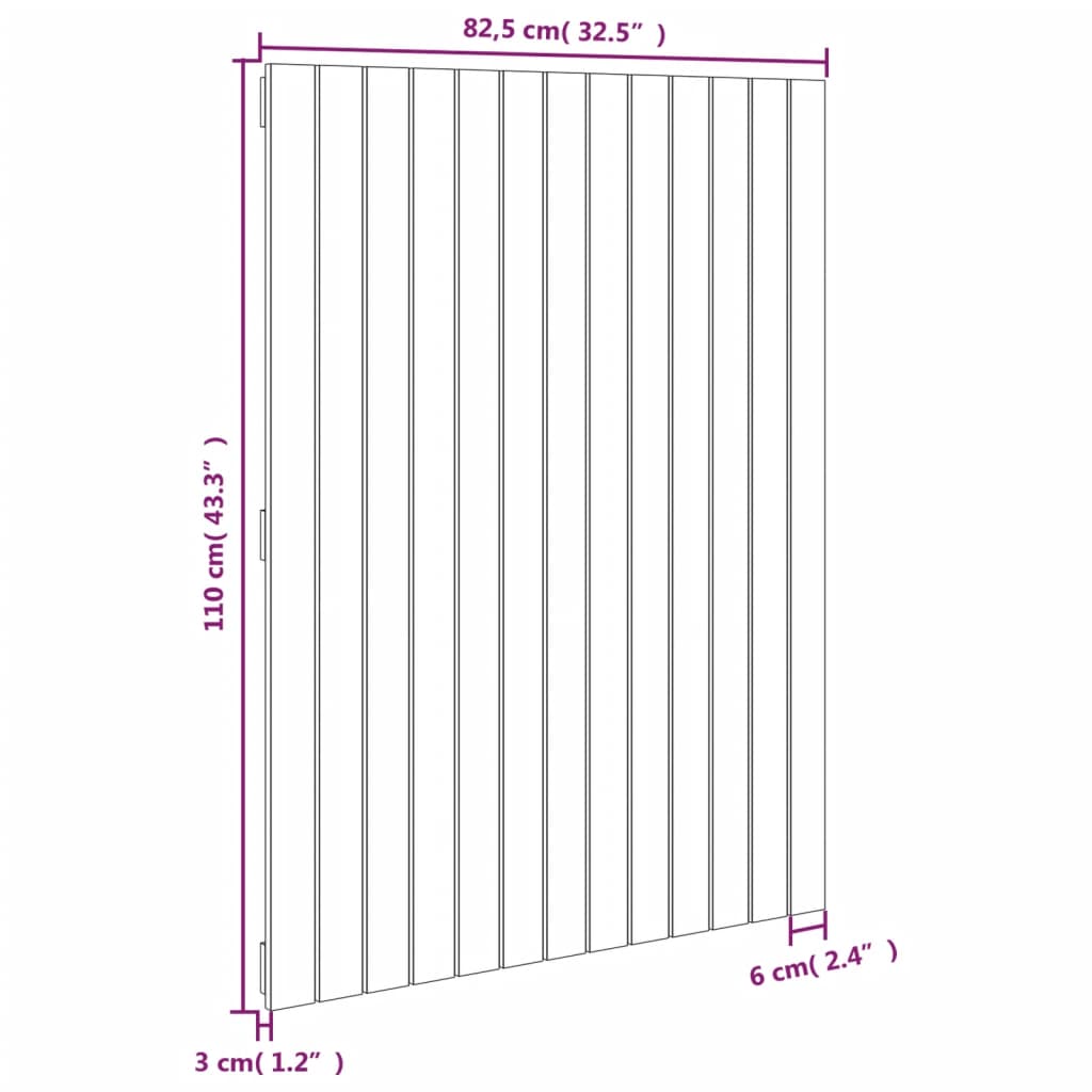 Tête de lit murale 82,5x3x110 cm Bois massif de pin - XIOS