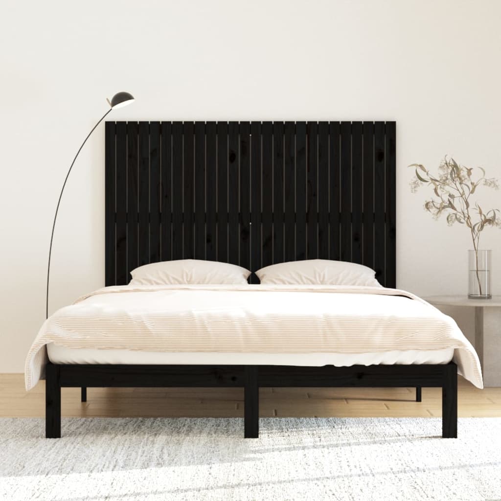 Tête de lit murale Noir 166x3x110 cm Bois massif de pin - XIOS