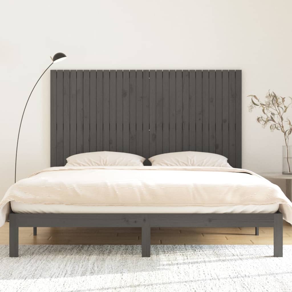 Tête de lit murale Gris 185x3x110 cm Bois massif de pin - XIOS