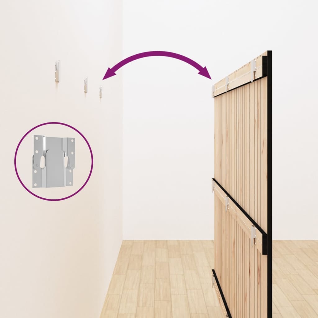 Tête de lit murale Noir 185x3x110 cm Bois massif de pin - XIOS