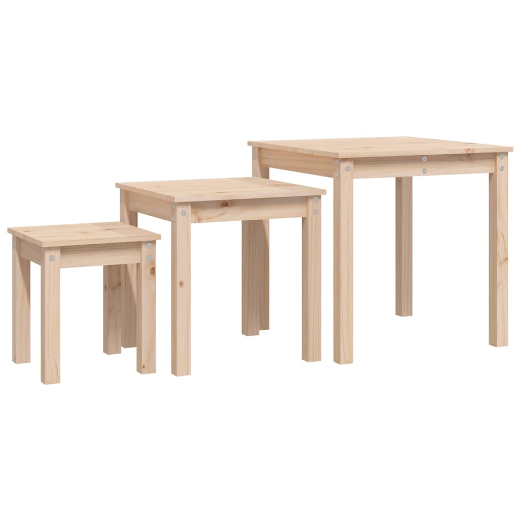 Tables gigognes 3 pcs Bois de pin massif - XIOS