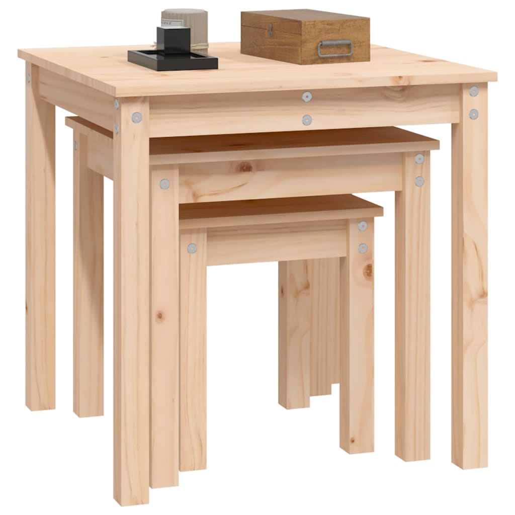 Tables gigognes 3 pcs Bois de pin massif - XIOS