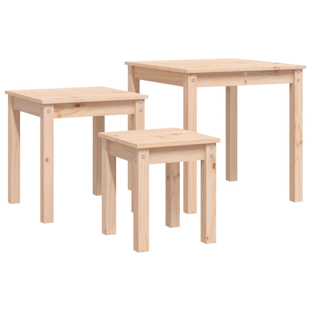 Tables gigognes 3 pcs Bois de pin massif - XIOS
