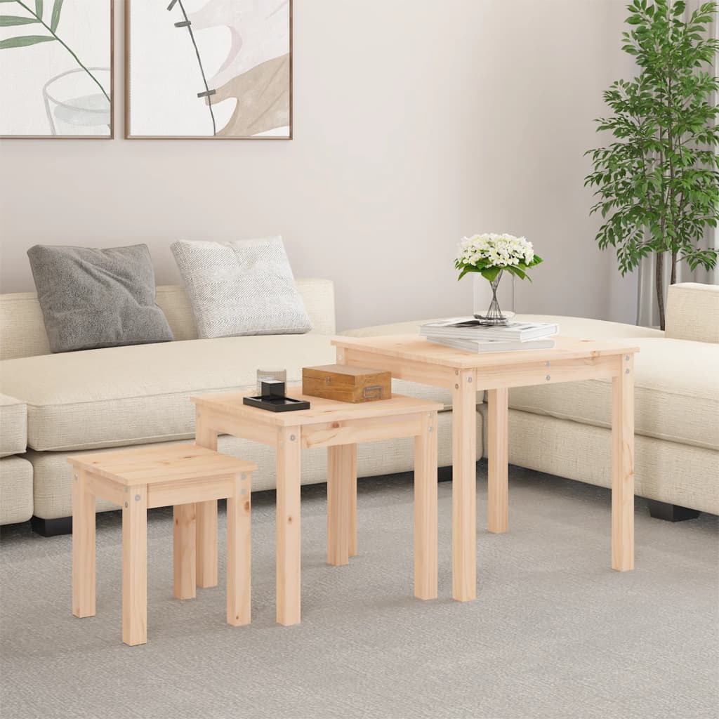 Tables gigognes 3 pcs Bois de pin massif - XIOS