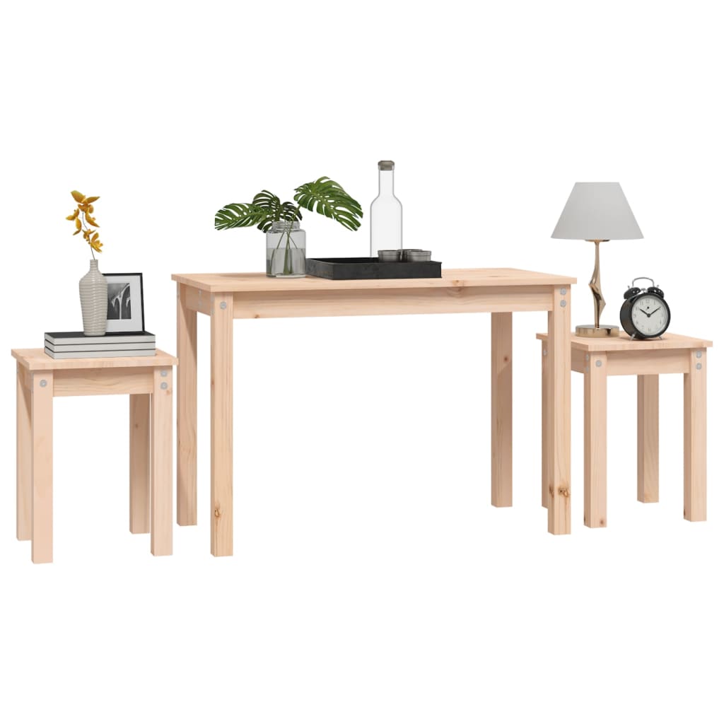 Tables gigognes 3 pcs Bois de pin massif - XIOS