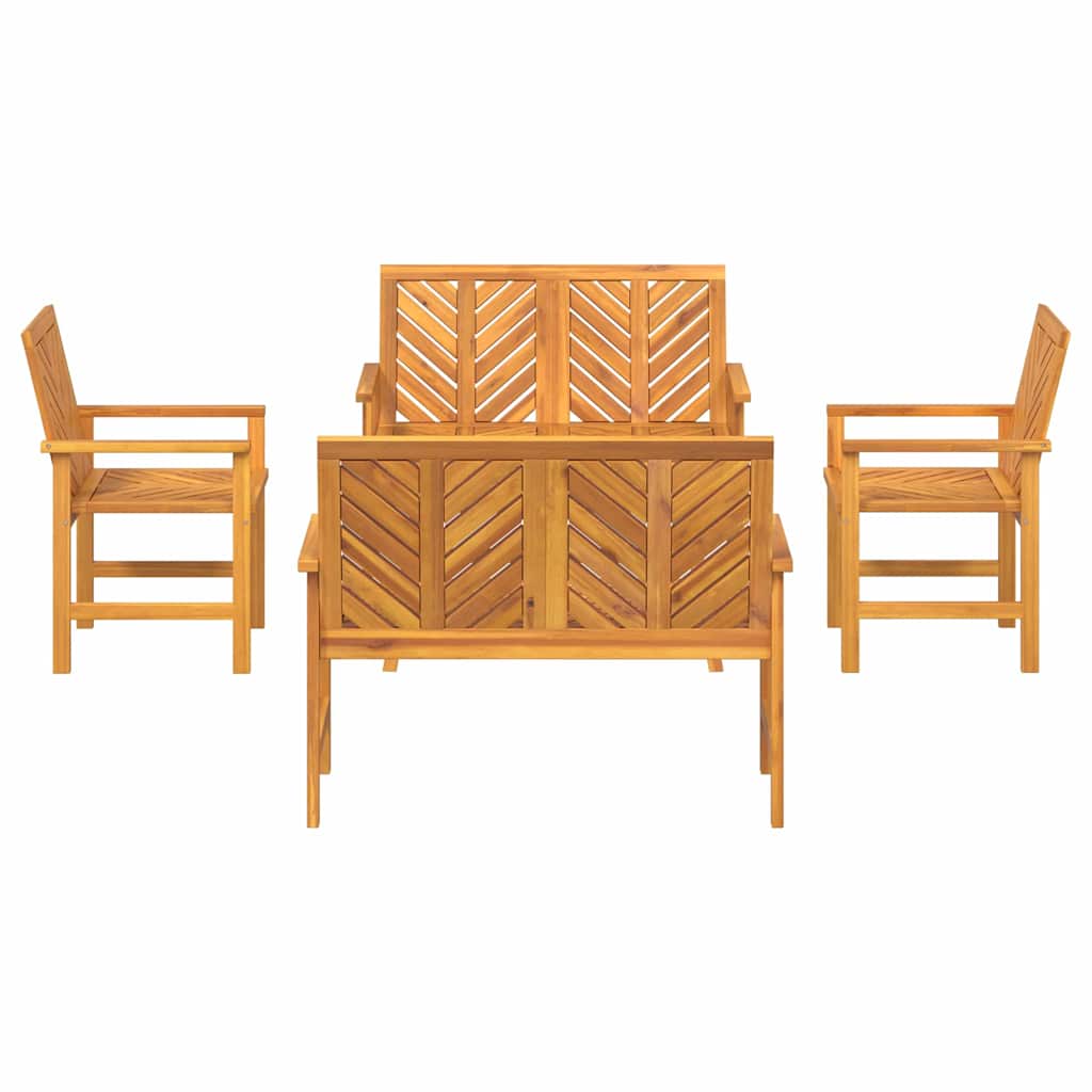Ensemble de salon de jardin 5 pcs Marron Bois d'Acacia Massif