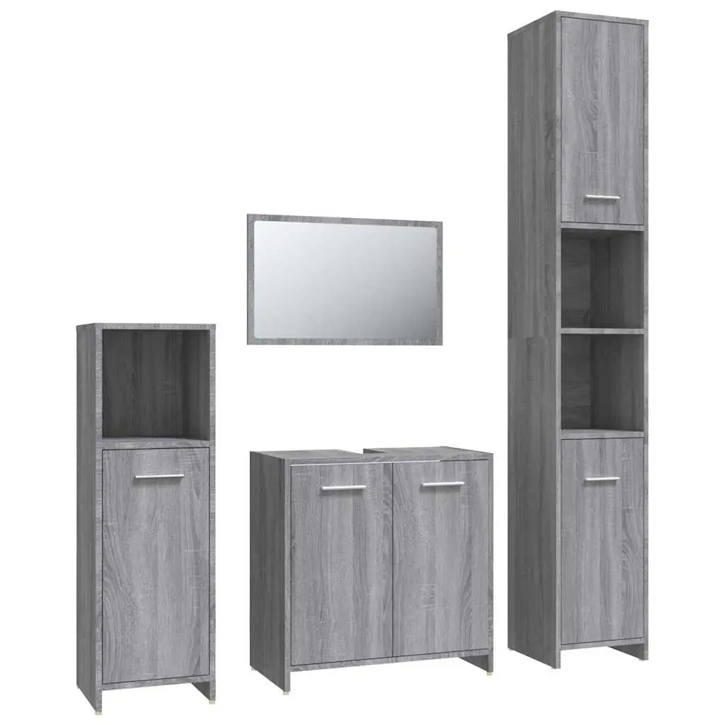Ensemble de meubles de salle de bain 4 pcs Sonoma gris - XIOS