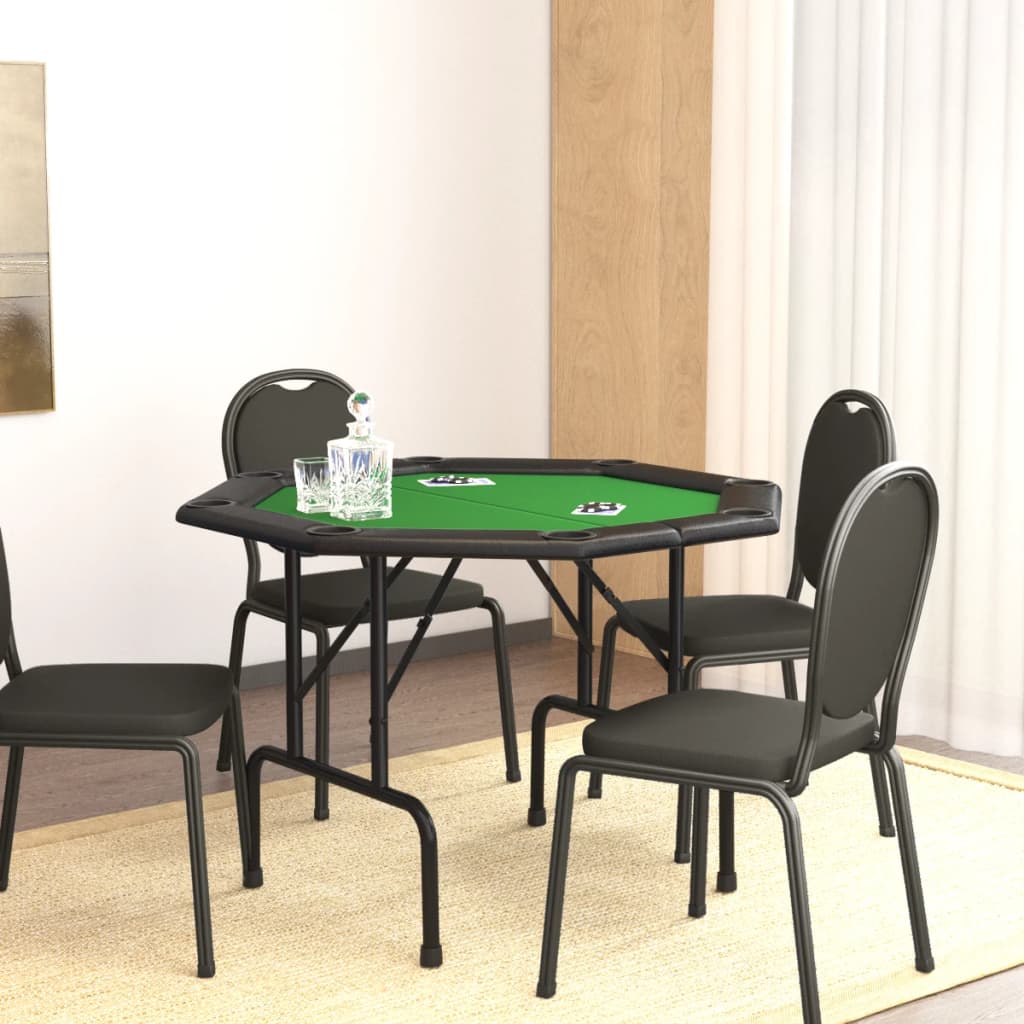Table de poker pliable 8 joueurs Vert 108x108x75 cm - XIOS