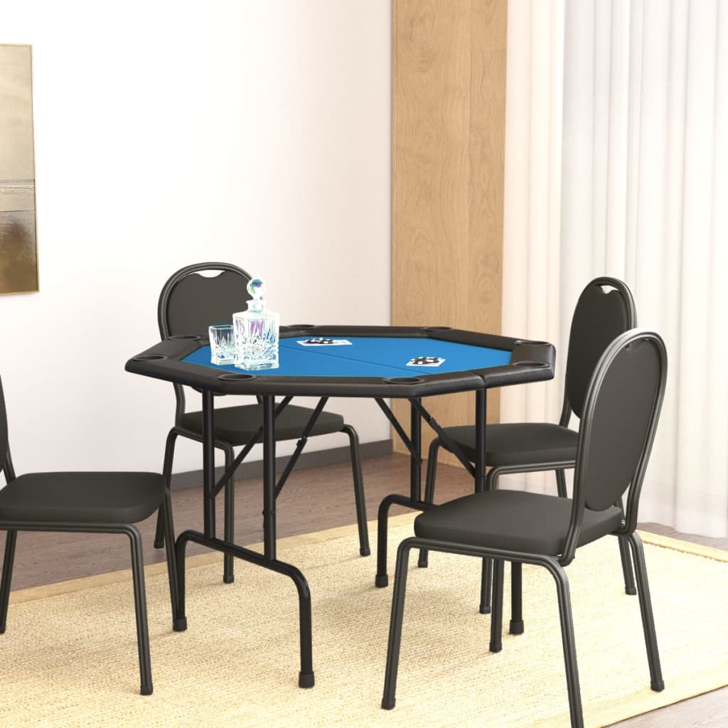 Table de poker pliable 8 joueurs Bleu 108x108x75 cm - XIOS