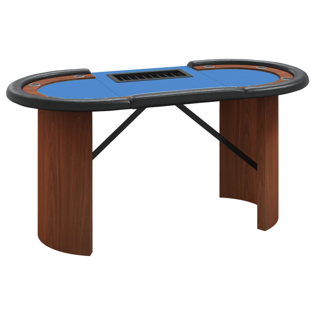 Table de poker 8 joueurs avec plateau à jetons Bleu 160x80x75cm - XIOS