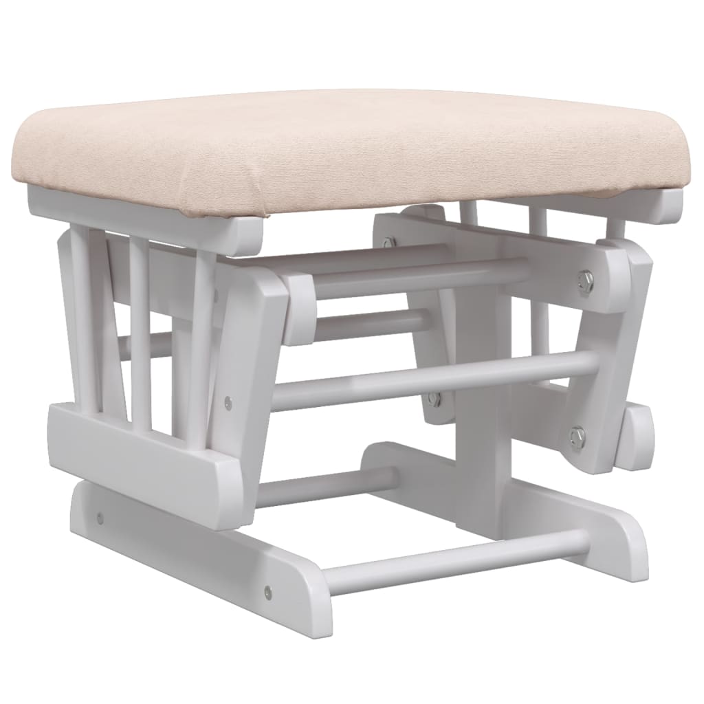 Chaise berçante avec repose-pied Rose clair Tissu - XIOS