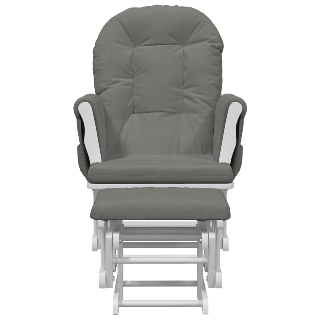 Chaise berçante avec repose-pied Gris foncé Tissu - XIOS