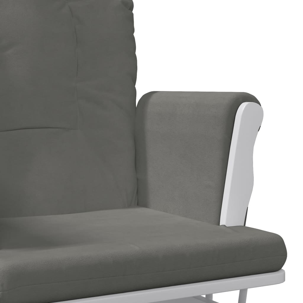 Chaise berçante avec repose-pied Gris foncé Tissu - XIOS