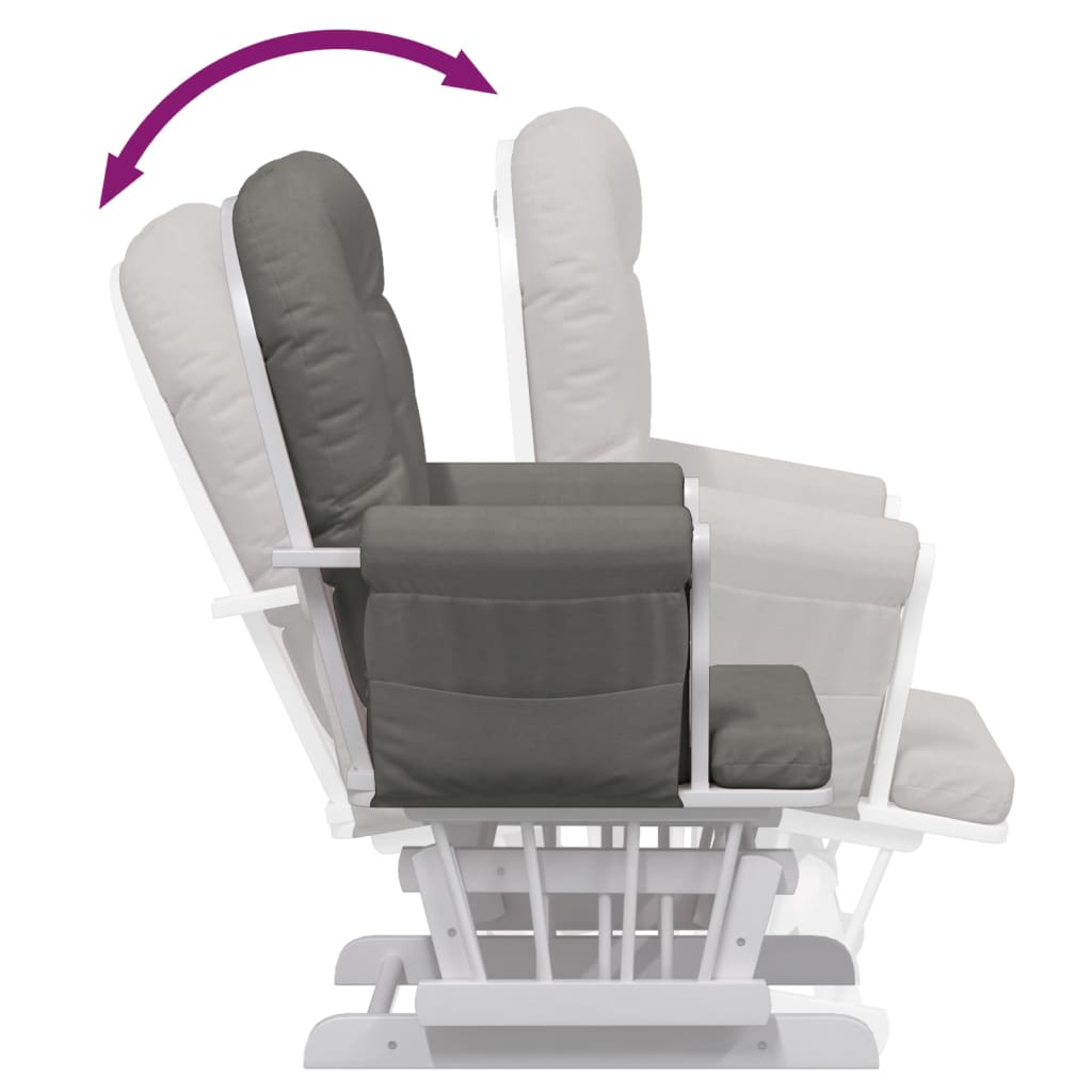 Chaise berçante avec repose-pied Gris foncé Tissu - XIOS