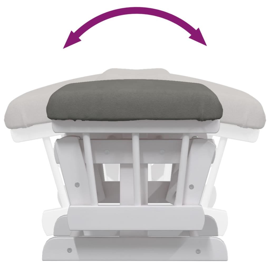 Chaise berçante avec repose-pied Gris foncé Tissu - XIOS