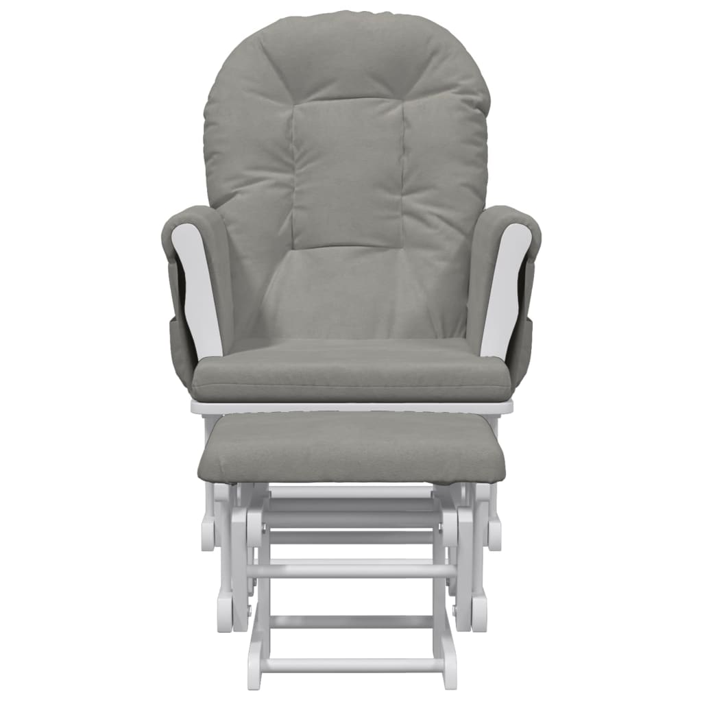 Chaise berçante avec repose-pied Gris clair Tissu - XIOS