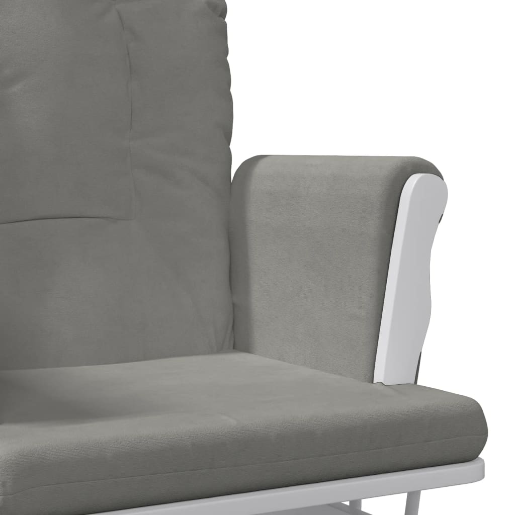 Chaise berçante avec repose-pied Gris clair Tissu - XIOS