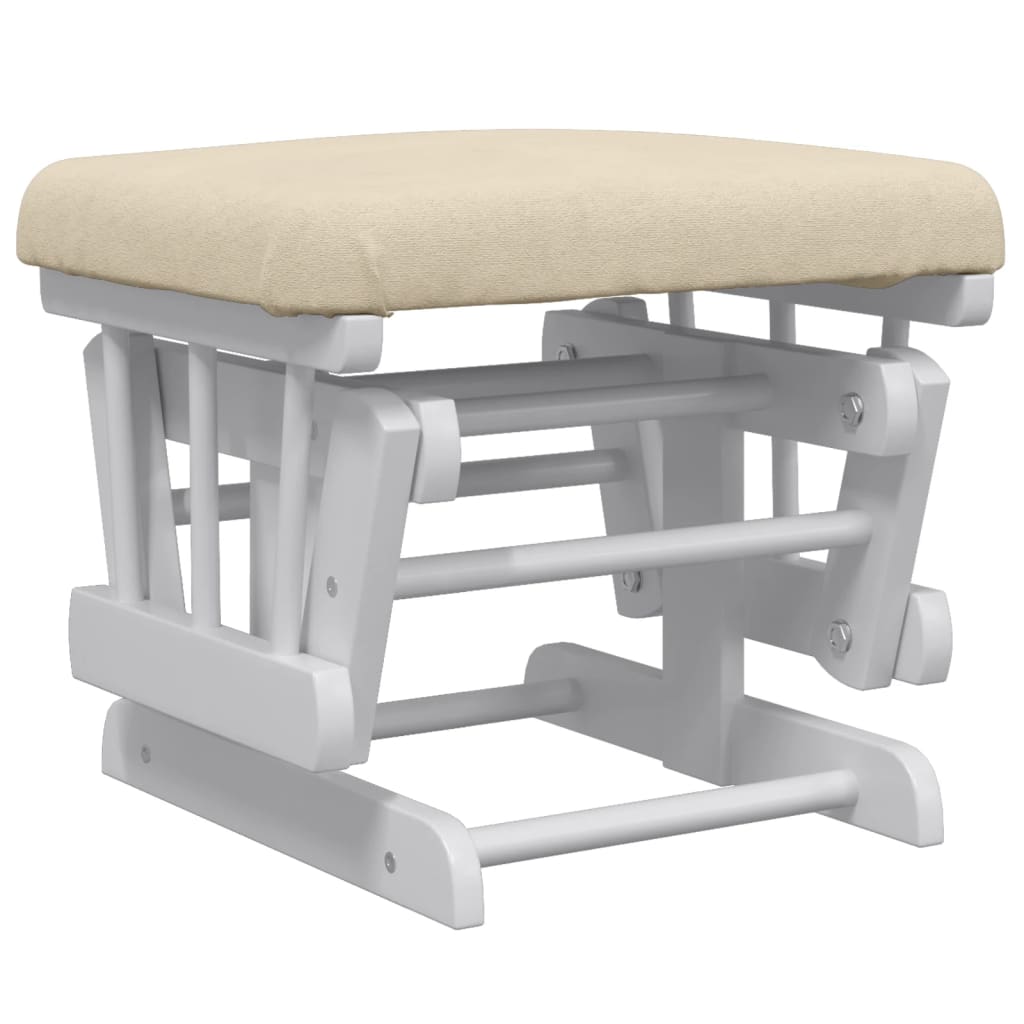 Chaise berçante avec repose-pied Blanc crème Tissu - XIOS