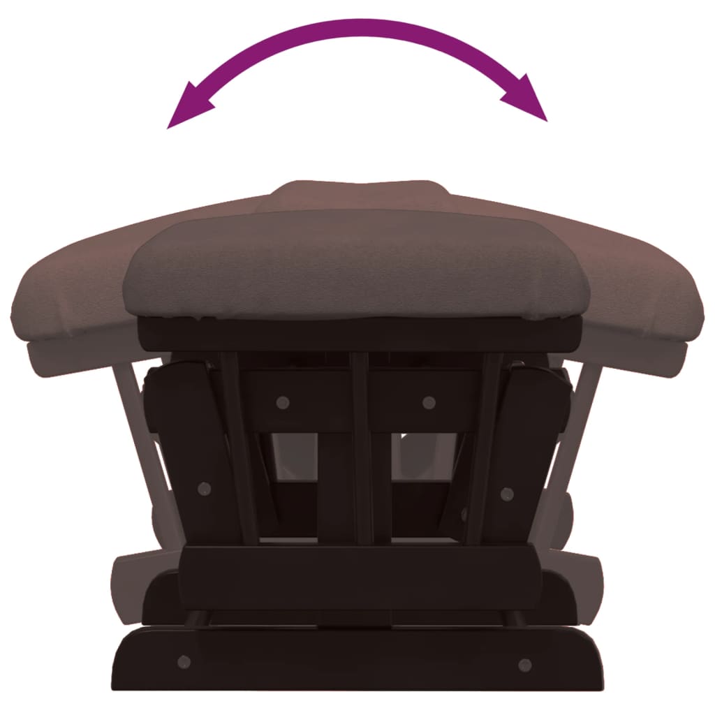 Chaise berçante avec repose-pied Marron Tissu - XIOS