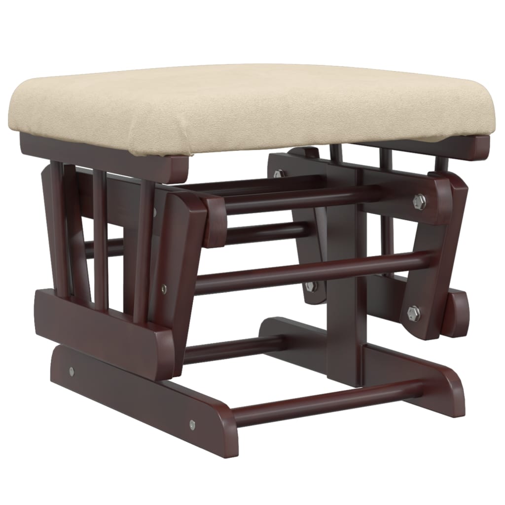 Chaise berçante avec repose-pied Blanc crème Tissu - XIOS