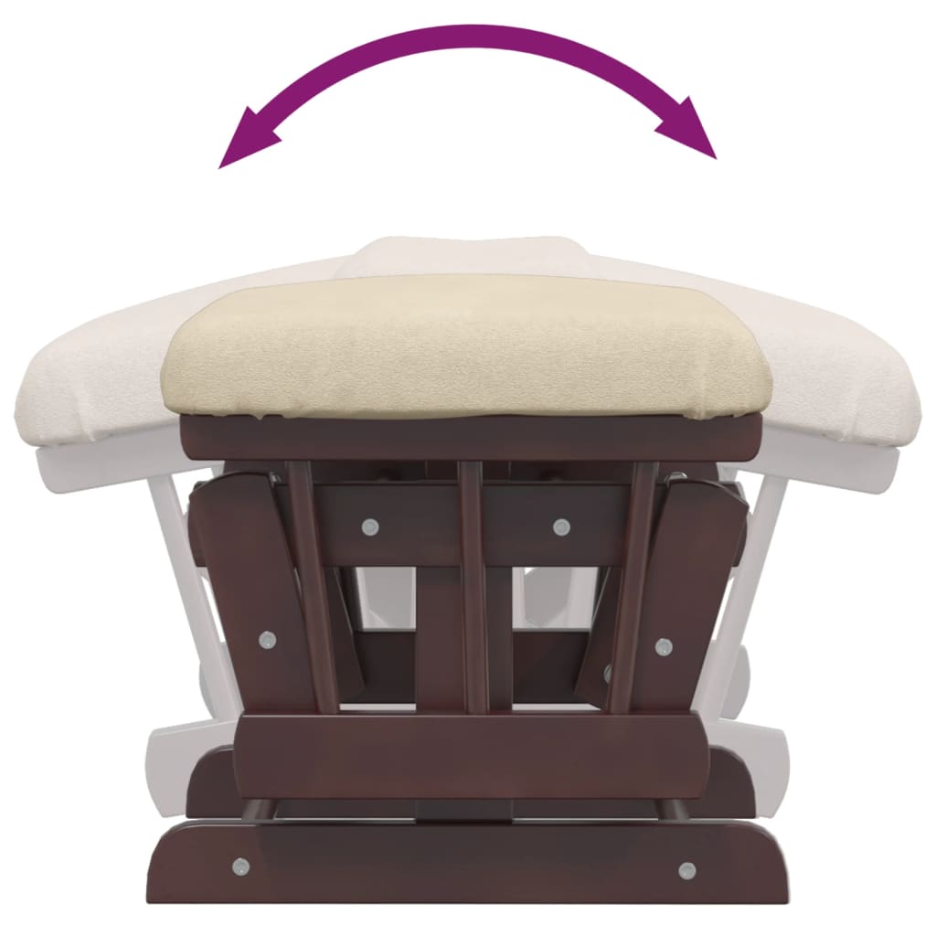 Chaise berçante avec repose-pied Blanc crème Tissu - XIOS