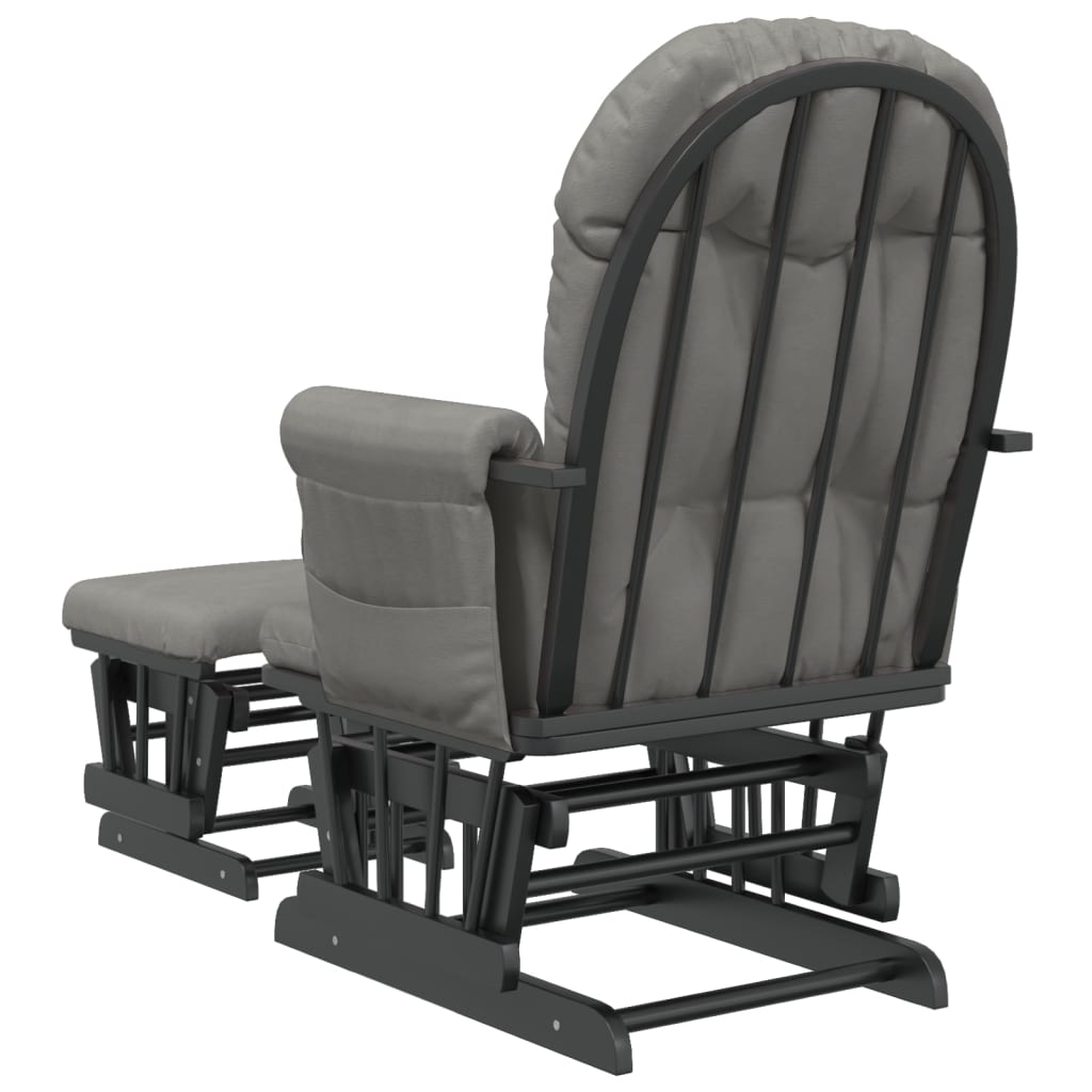 Chaise berçante avec repose-pied Gris clair Tissu - XIOS