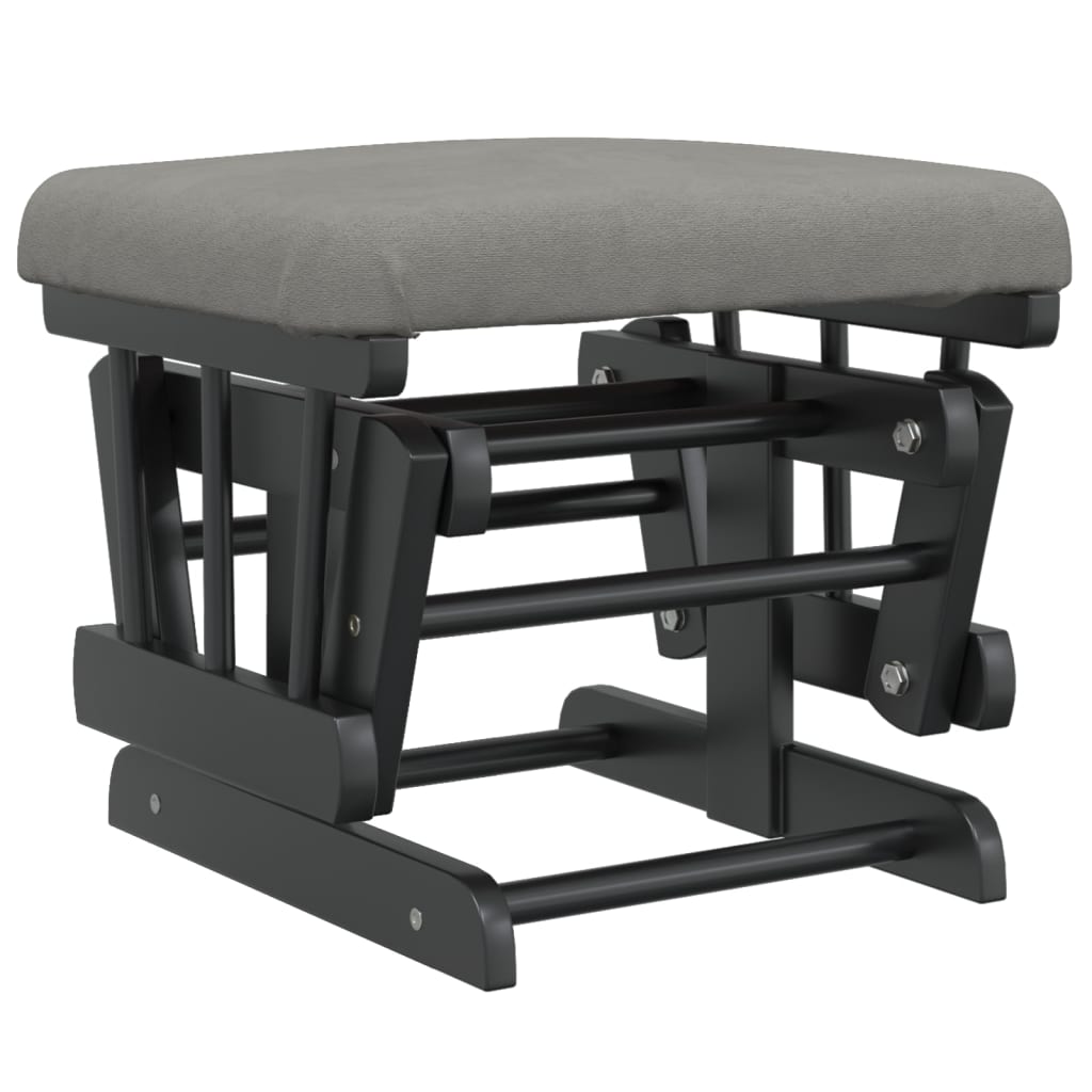 Chaise berçante avec repose-pied Gris clair Tissu - XIOS