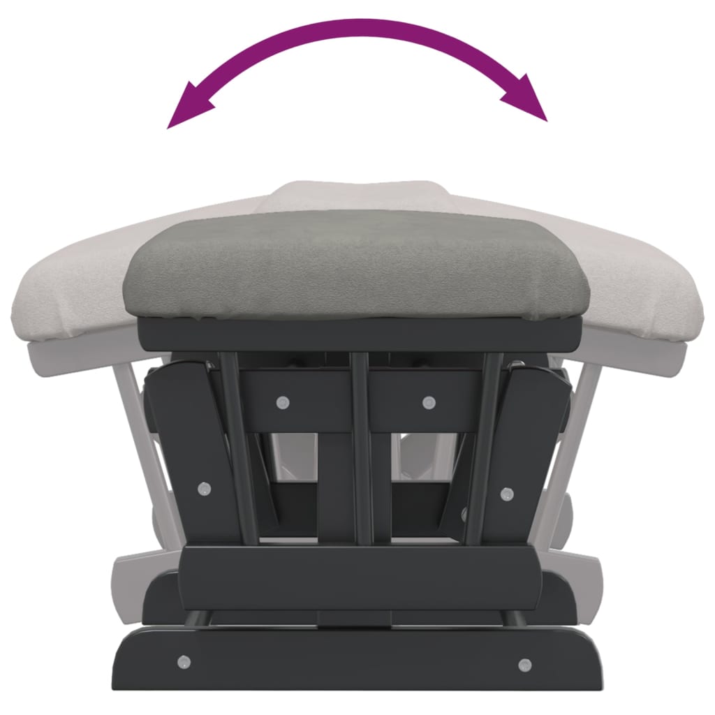 Chaise berçante avec repose-pied Gris clair Tissu - XIOS