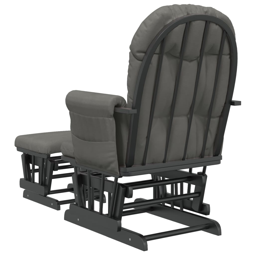 Chaise berçante avec repose-pied Gris foncé Tissu - XIOS