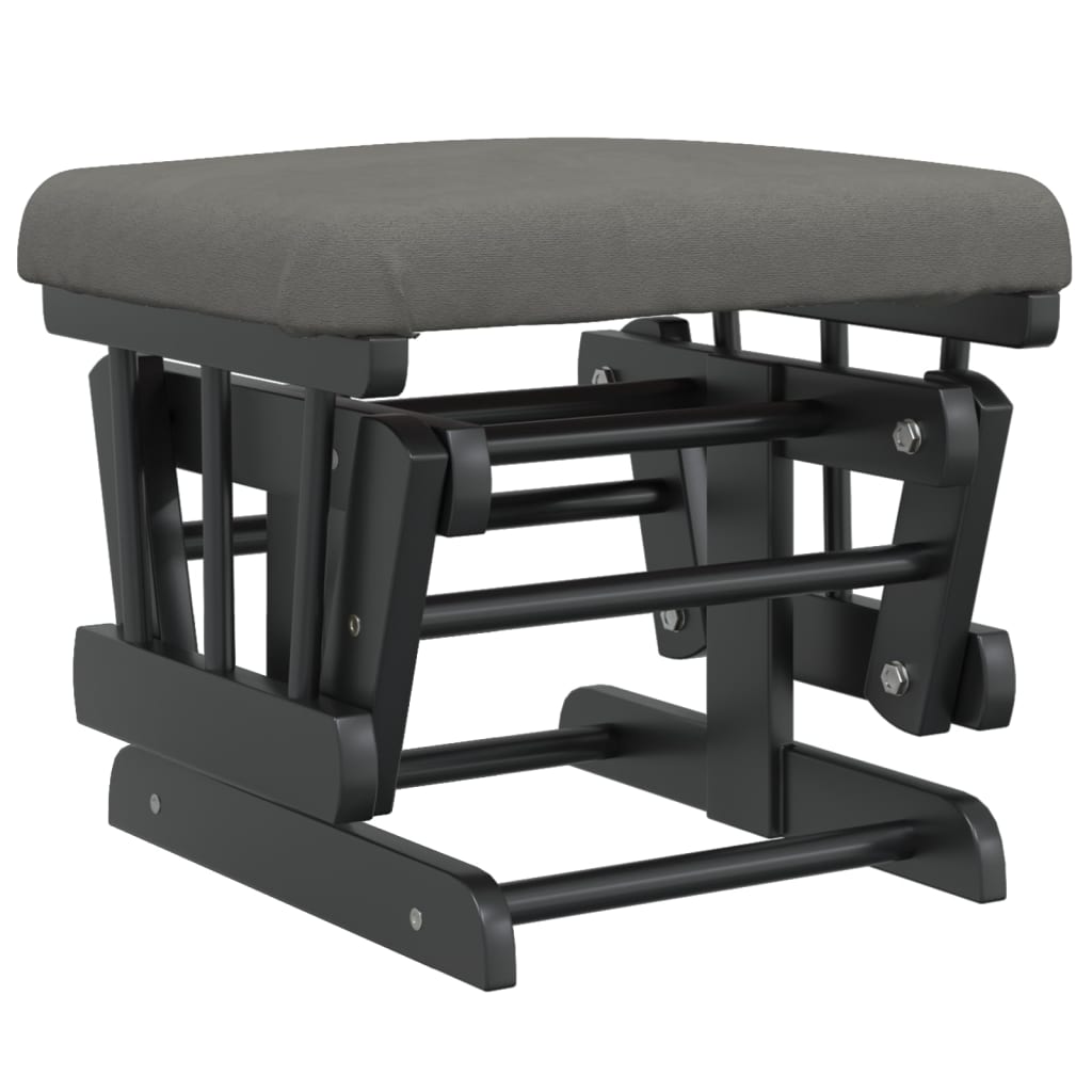 Chaise berçante avec repose-pied Gris foncé Tissu - XIOS