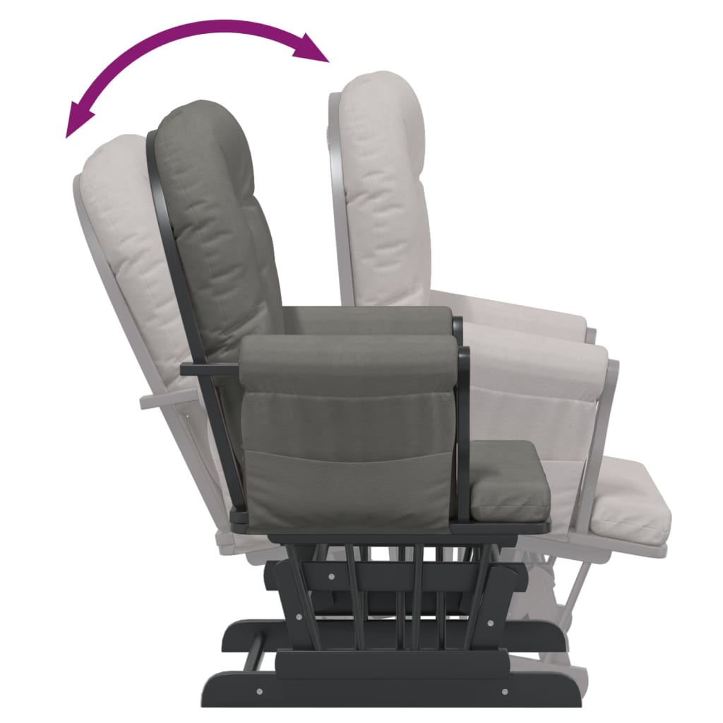 Chaise berçante avec repose-pied Gris foncé Tissu - XIOS