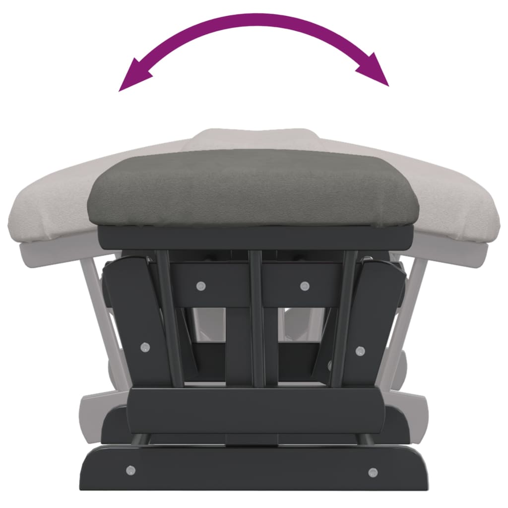 Chaise berçante avec repose-pied Gris foncé Tissu - XIOS