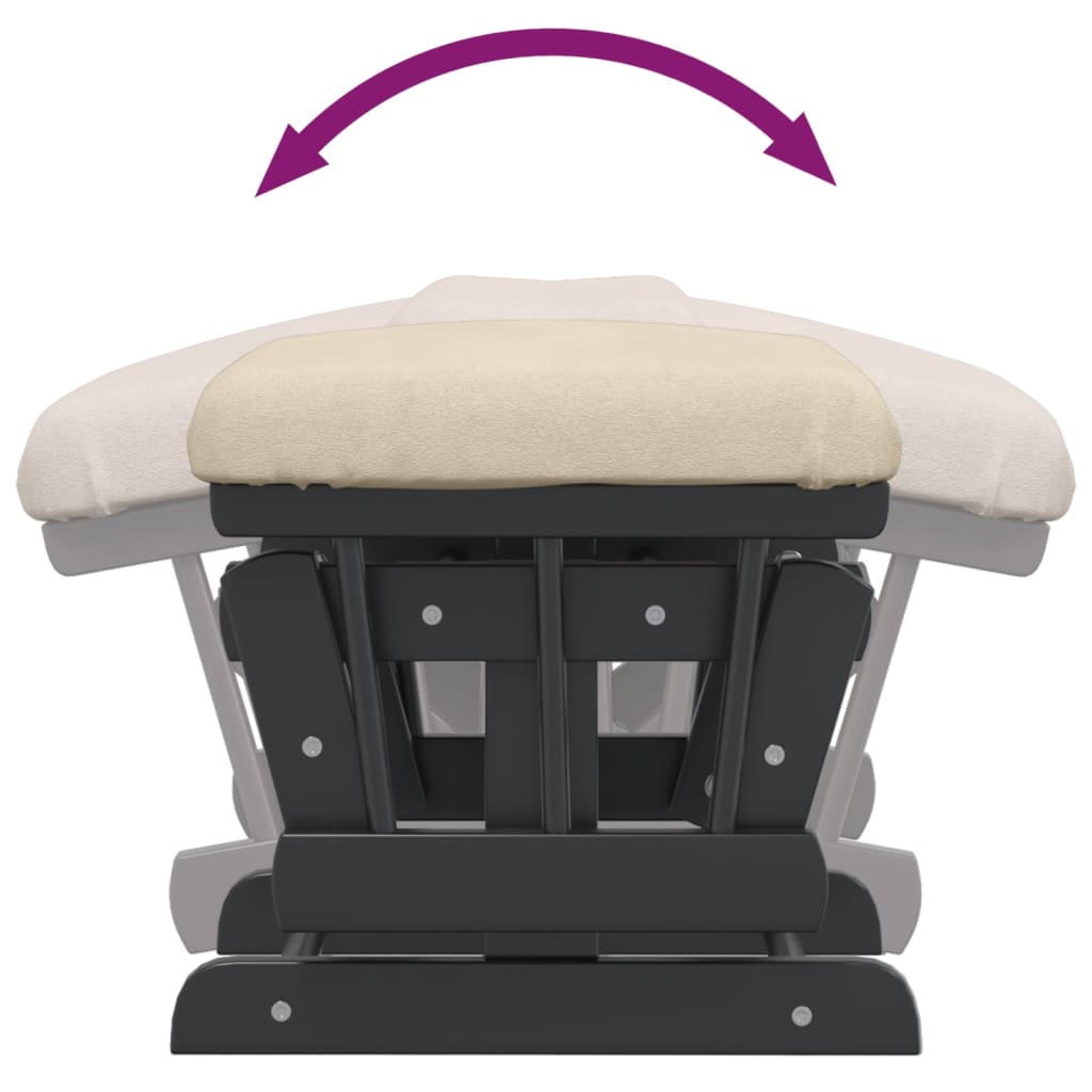 Chaise berçante avec repose-pied Blanc crème Tissu - XIOS