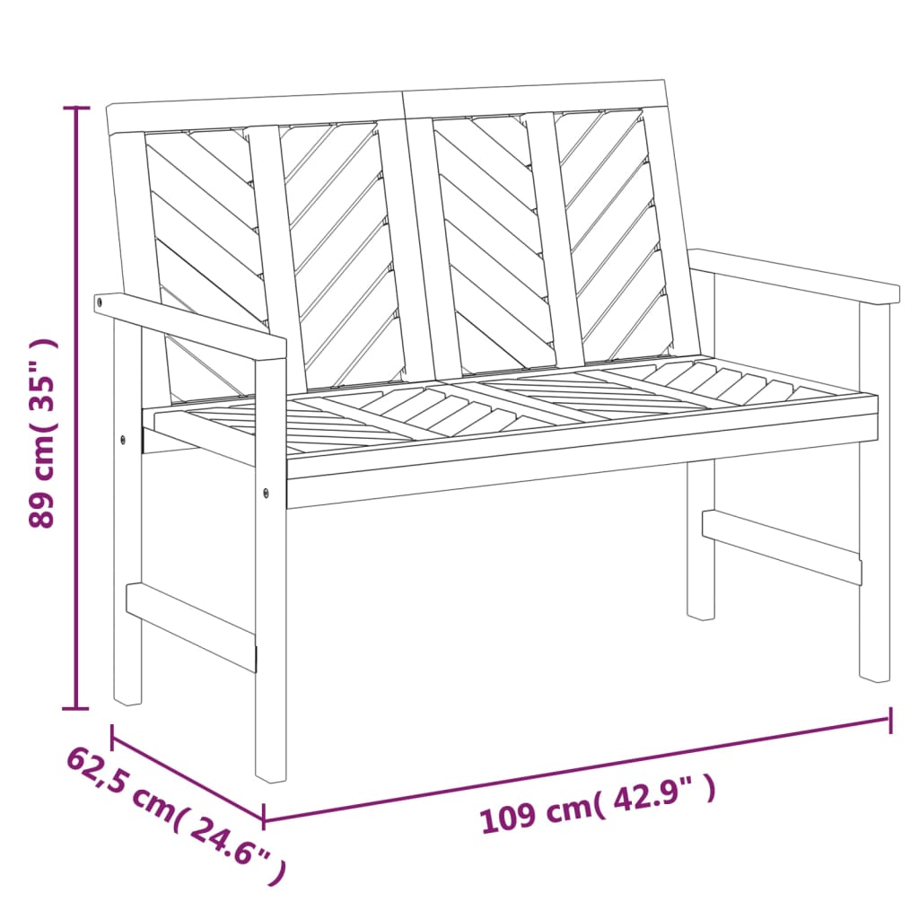 Ensemble de salon de jardin 2 pcs bois d'acacia solide - XIOS