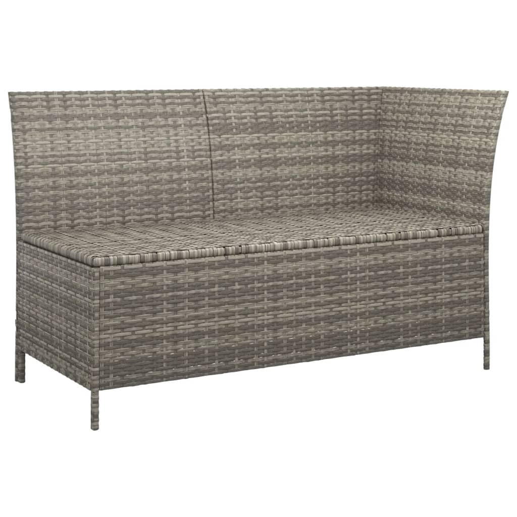 Salon de jardin 4 pcs avec coussins Gris Résine tressée