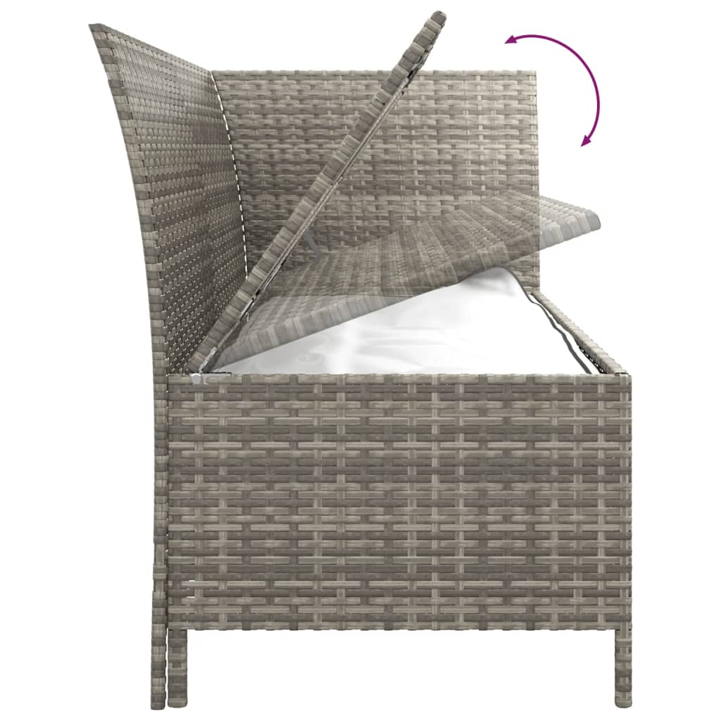 Salon de jardin 4 pcs avec coussins Gris Résine tressée