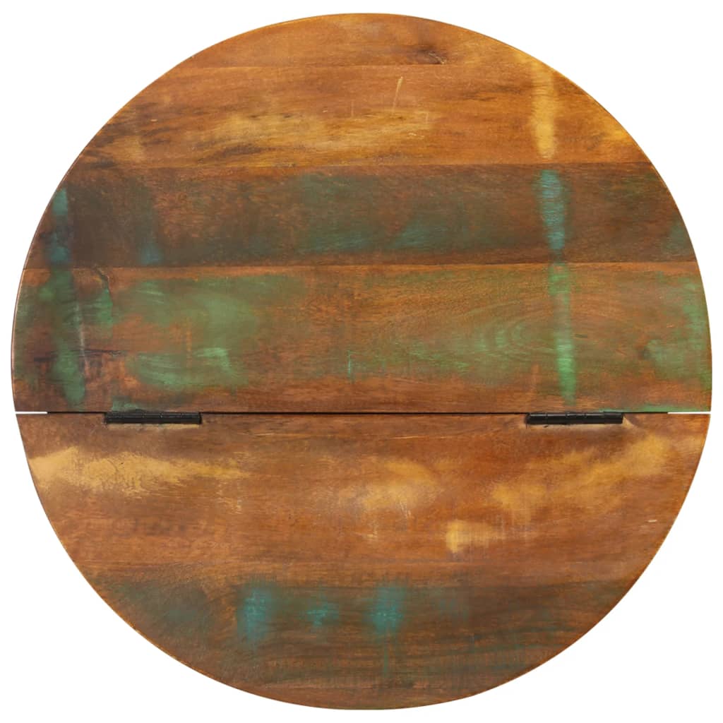 Table basse blanc 50x27 cm bois de récupération massif - XIOS