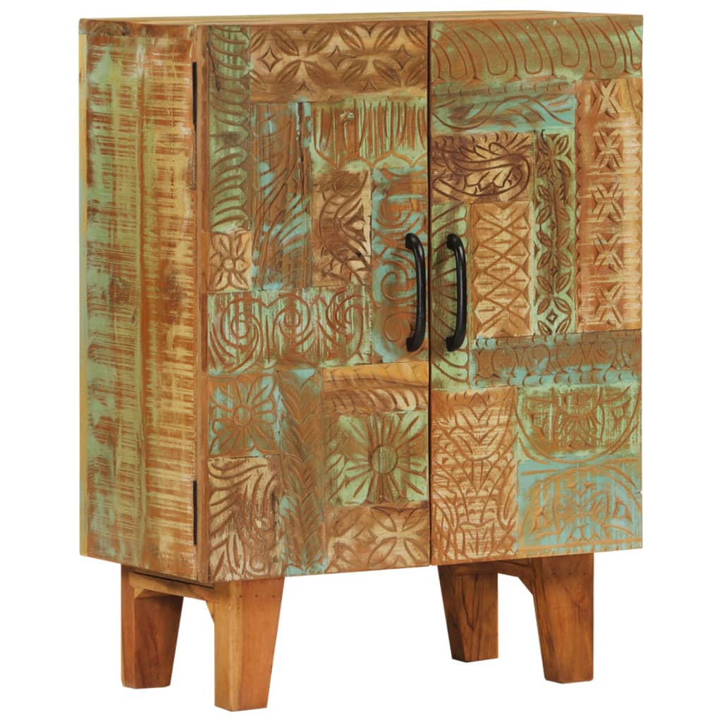 Buffet sculpté à la main 55x30x75 cm bois massif récupération - XIOS
