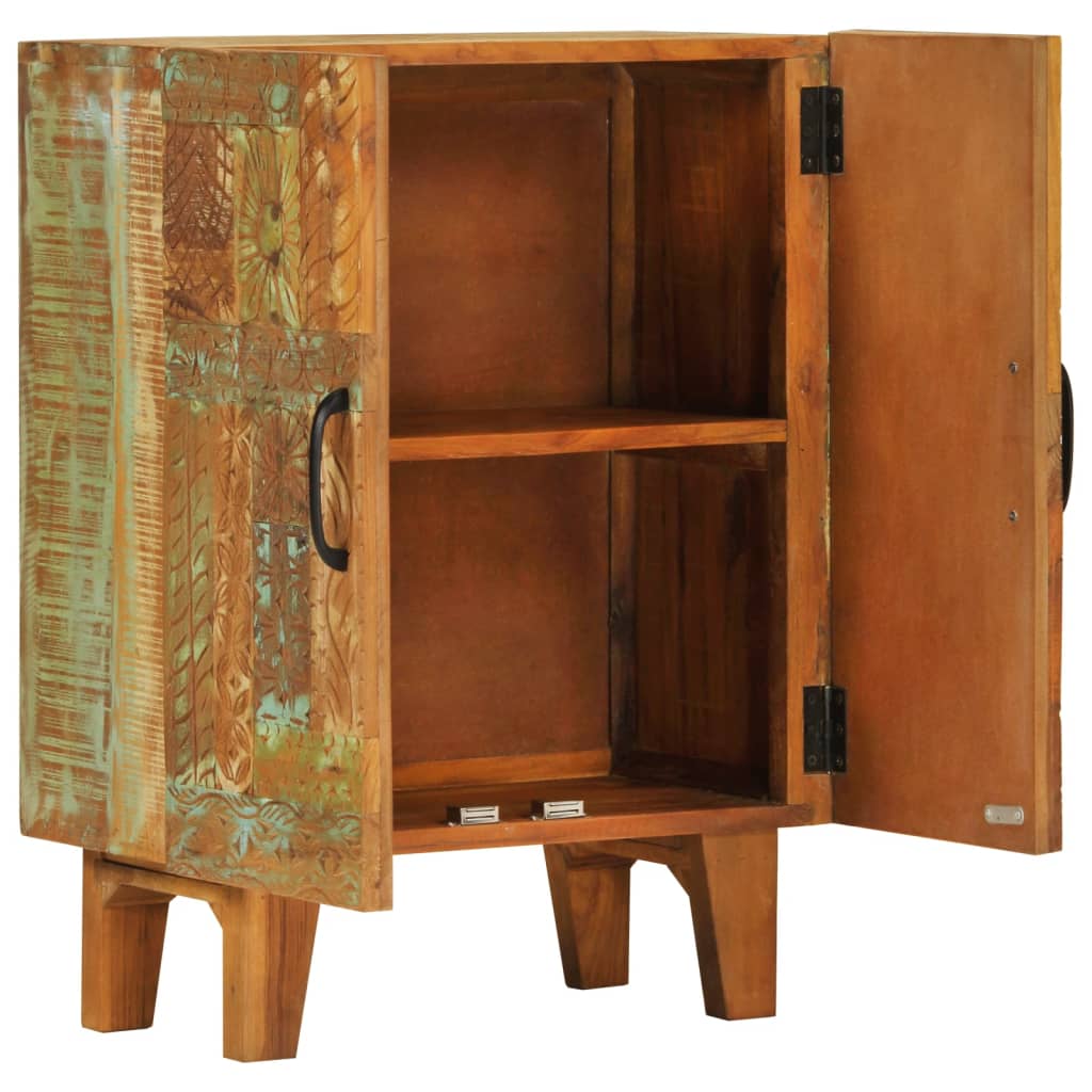 Buffet sculpté à la main 55x30x75 cm bois massif récupération - XIOS
