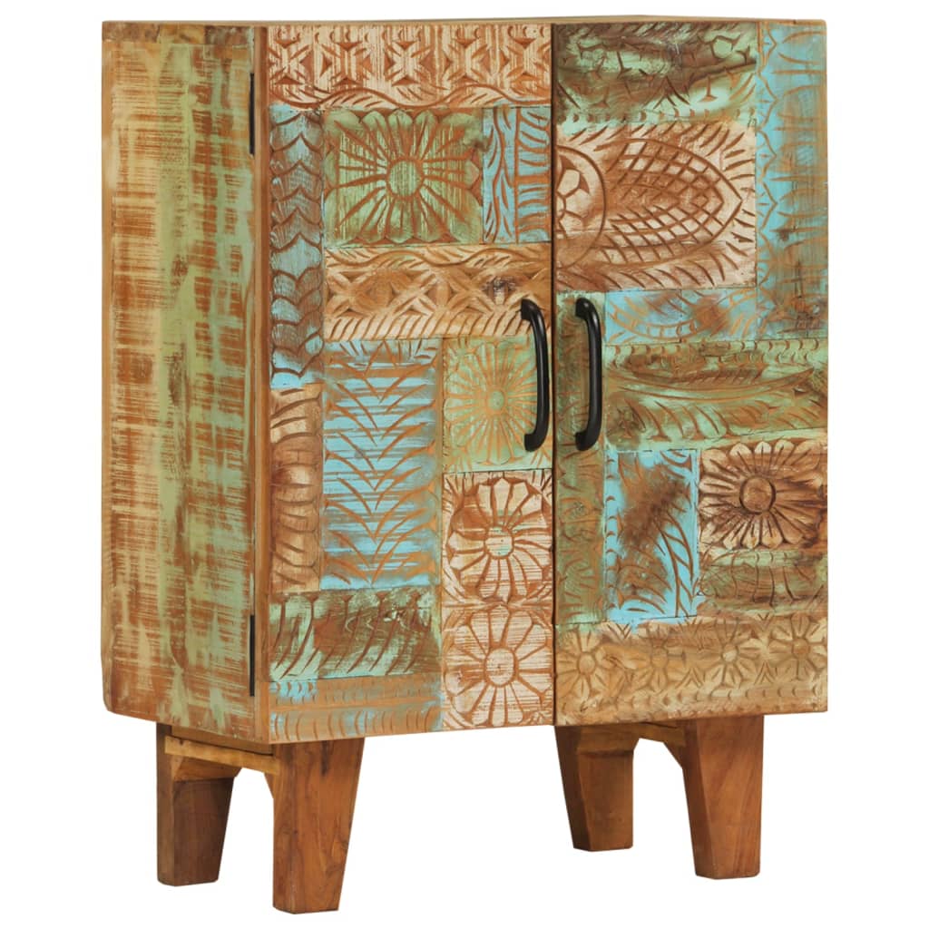 Buffet sculpté à la main 55x30x75 cm bois massif récupération - XIOS