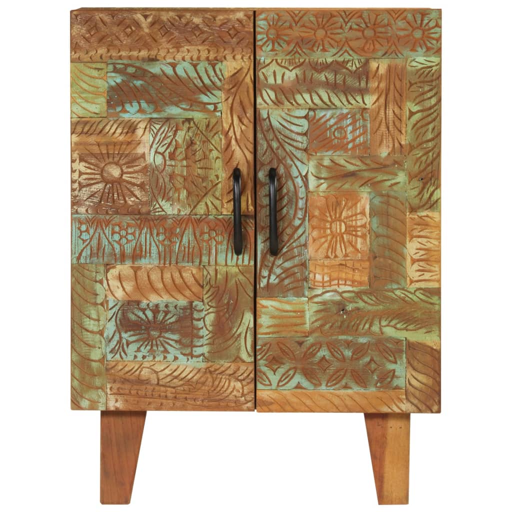 Buffet sculpté à la main 55x30x75 cm bois massif récupération - XIOS