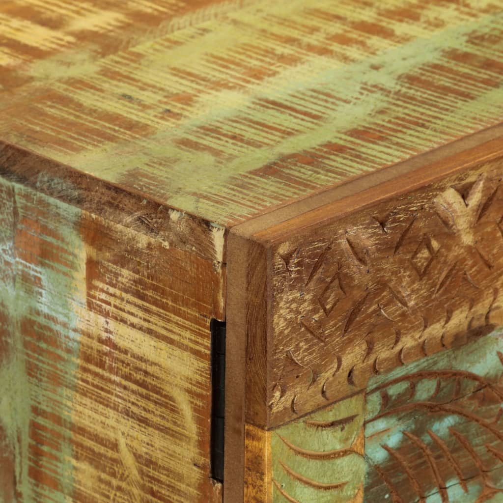 Buffet sculpté à la main 55x30x75 cm bois massif récupération - XIOS
