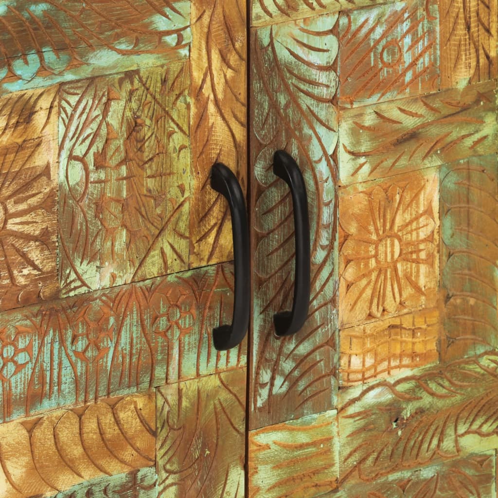 Buffet sculpté à la main 55x30x75 cm bois massif récupération - XIOS