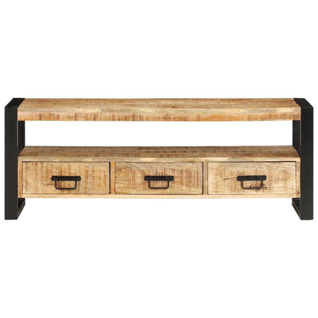 Meuble TV 120x30x45 cm Bois massif de manguier - XIOS
