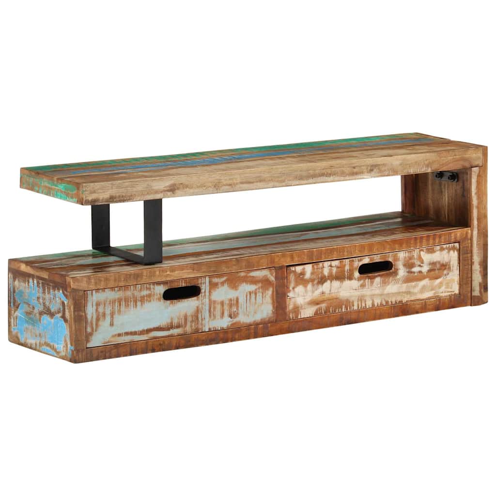 Meuble TV (118-200) x 30 x 40 cm en bois massif recyclé - XIOS