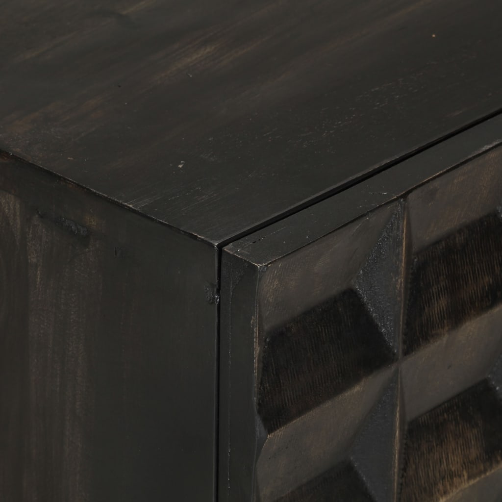 Buffet Noir 55x34x75 cm Bois massif de manguier et fer - XIOS