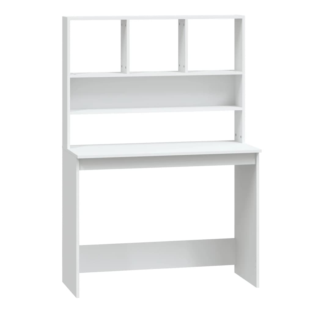 Bureau avec étagères Blanc 102x45x148 cm Bois d'ingénierie - XIOS