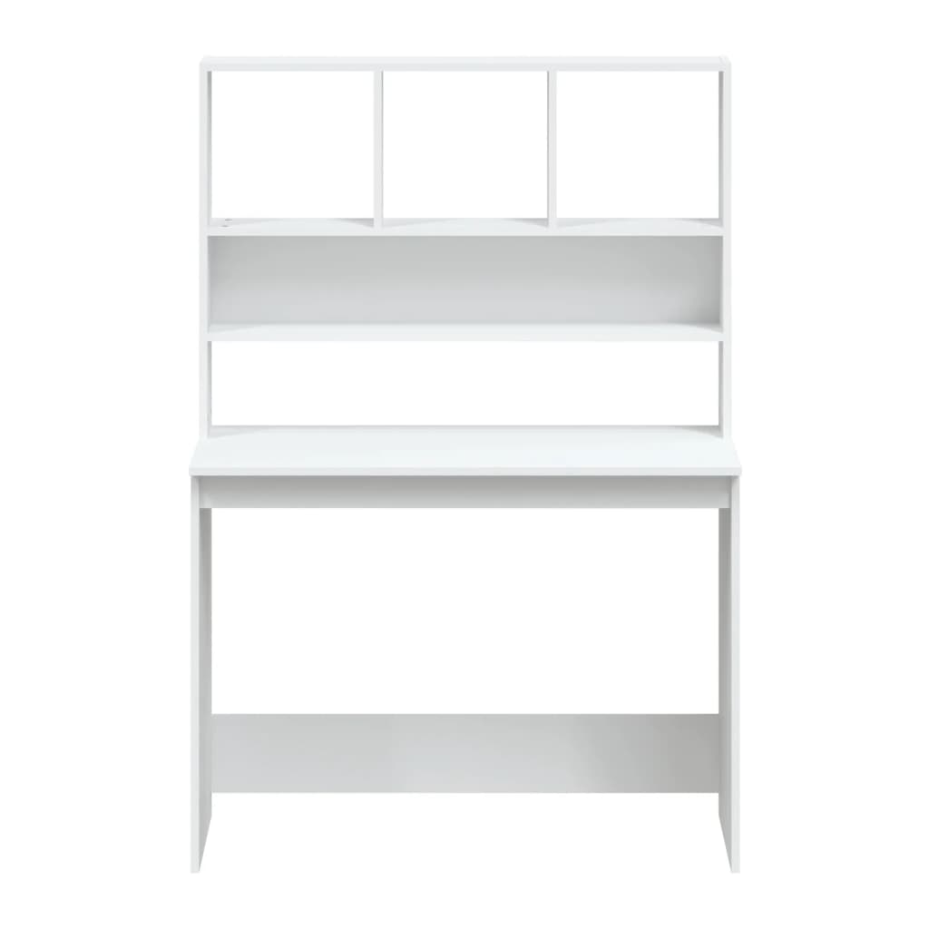 Bureau avec étagères Blanc 102x45x148 cm Bois d'ingénierie - XIOS